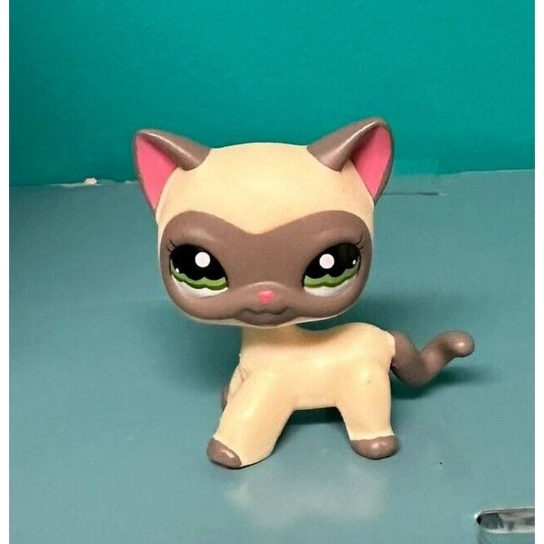 Hasbro Littlest Pet Shop #1116 Grey Masked Cream Cat LPS Short