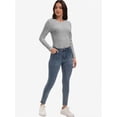 thumbnail image 6 of Womens Pullover Long Sleeve Crewneck Shirts Ribbed Knit Slim Fitted Casual Jumper Tops, 6 of 6