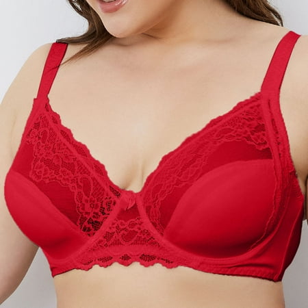 

eczipvz Lingerie for Women Plus Size Bralettes for Women Wireless Bra Invisible Bra Bra - Regular & Plus Size Bras for Women Red 90