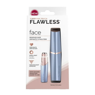 Finishing Touch Flawless Women's Facial Hair Remover, Electric Shaver with LED Light, Blue