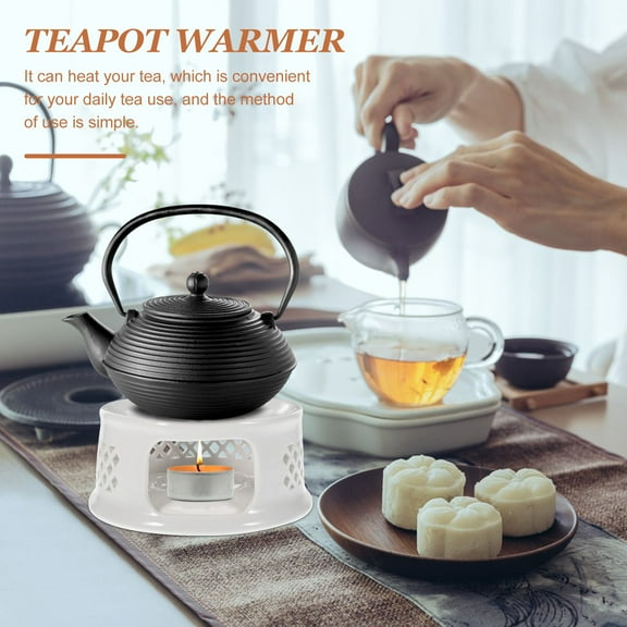 FRCOLOR Hollow Tea Making Small Stove Teapot Warming Base Household Ceramic Tea Warmer