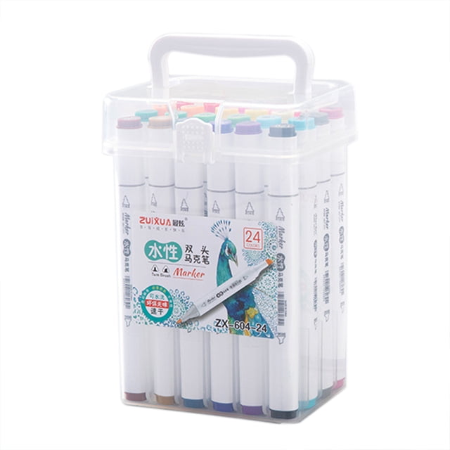 Graflsoa 24 Dual-Tip Washable Watercolor Markers, Portable Art Set for Kids & Adults, Ideal Gift for Creative Minds