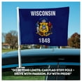 thumbnail image 4 of Promopatriot Wisconsin State WI Car Flag 12x16 inch Polyester Reverse Print with 17 inch Flex Pole, 4 of 5