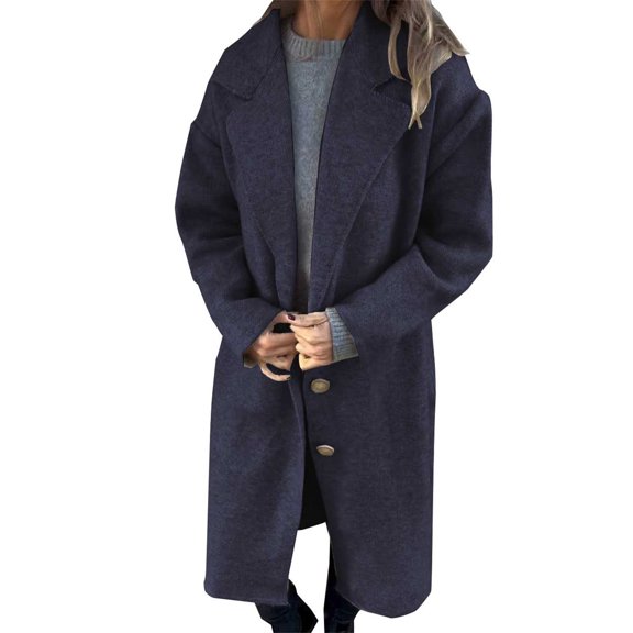 Niaviben Pea Coats for Women Warm Winter Coats for Women Long Winter Coat Women Jackets Women Womens Coat Womens Winter Coats Womens Shirts Dressy Casual Black M