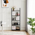 thumbnail image 3 of GIANNA 5-Shelf Wood and Metal Storage Shelf with Adjustable Feet, Waterproof & Scratch-Resistant, Black, 3 of 5