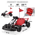 thumbnail image 6 of Licensed Porsche 36V Electric Go Kart for Kids,600W Drift Ride on Toys Ages 6-12, Adjustable Seat,LED Lights, 2 Speed Mode, White, 6 of 10