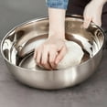 thumbnail image 5 of Large Stainless Steel Mixing Bowl with Flat Bottom - 32cm Extra Capacity Kneading Basin for Baking, Dough, Salad, Dishwashing, 5 of 7