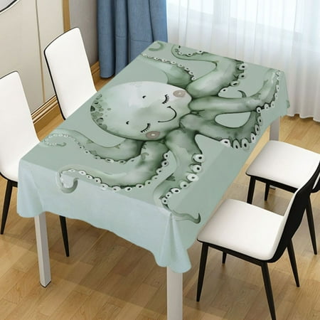 

ALAZA Cute Octopus Rectangle Tablecloth Tablecover Dinning Table Cloth 54 x72