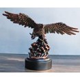 thumbnail image 6 of Wings Of Glory Bald Eagle Swooping Over Water Bronzed Resin Figurine With Base, 6 of 7