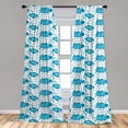 thumbnail image 5 of Ambesonne Blue and White Curtains, Raining Clouds, Pair of 28"x63", Blue and White, 5 of 5