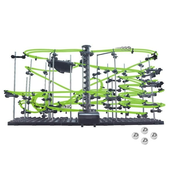 Juguetes de Montaña Rusa MagicRail 4G 488 Pzas 4 Balines Nivel 4 Verde Fosforescente Plástico ABS.