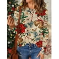 thumbnail image 1 of 2024 nuevo Otoño e Invierno moda y lindo Navidad todo estampado cuello redondo piel de visón suéter impreso, 1 of 5