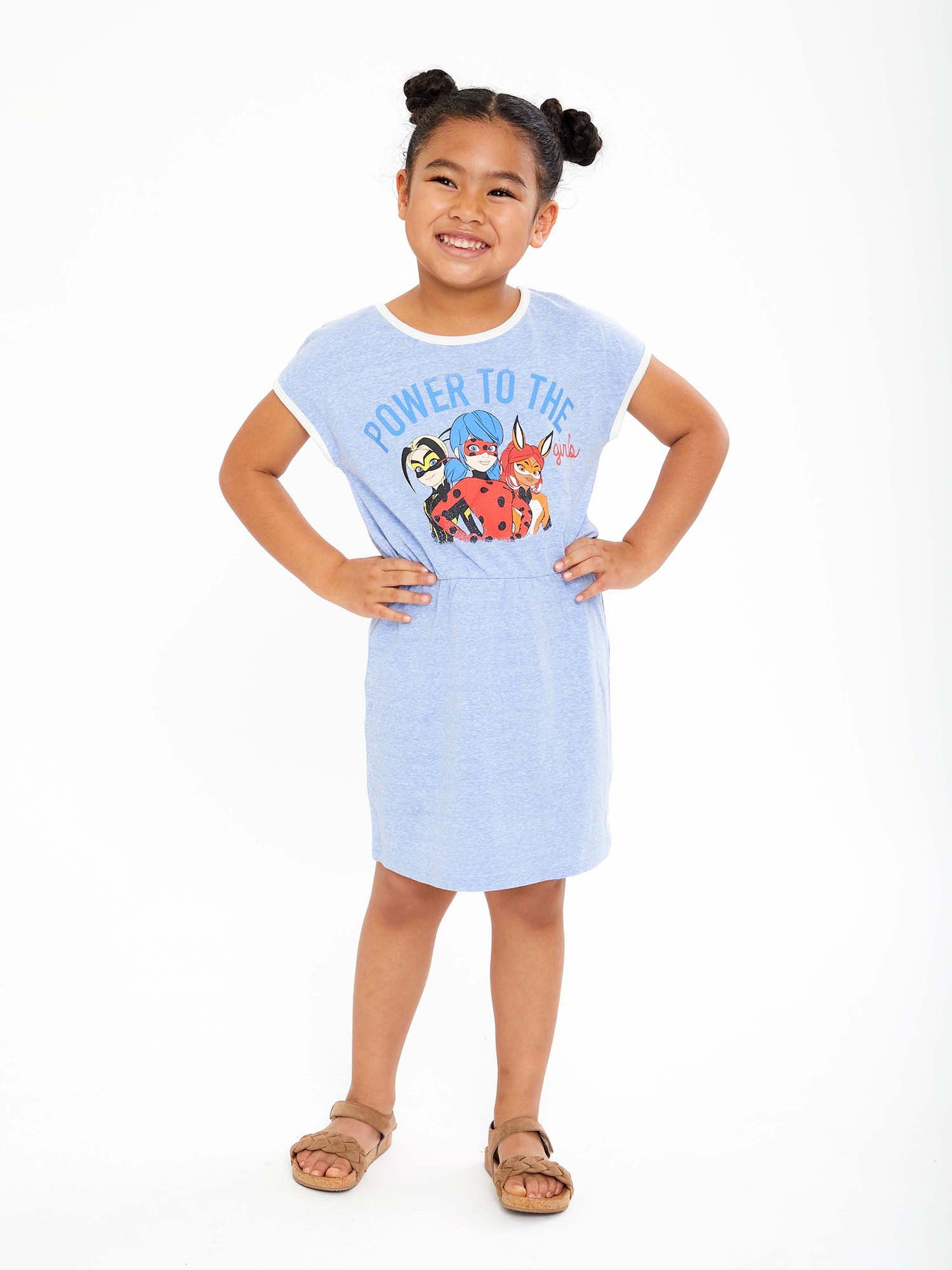 Miraculous Ladybug Girls' Short Sleeve Play Dress, 2-Pack, Sizes 4-14