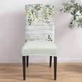 thumbnail image 4 of Dining Chair Covers Set of 4,Rustic Blue Ombre Eucalyptus Leaf Universal Stretch Kitchen Seat Covers Parsons Chair Protector Slipcover for Home Restaurant Party Decor,Leaves on White Wood Plank, 4 of 6