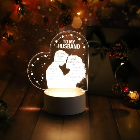 

RTjhglhi 3D Nightlight Love Girl Blessing Acrylic Atmosphere LED Lights To Send Wife And Husband Holiday Gifts