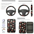 thumbnail image 3 of Yuyamidu Cute Ladybug Car Seat Covers with Steering Wheel Cover Seatbelt Pad Daisy Car Armrest Cover Coasters Keychain Auto Accessories Set of 13, 3 of 6