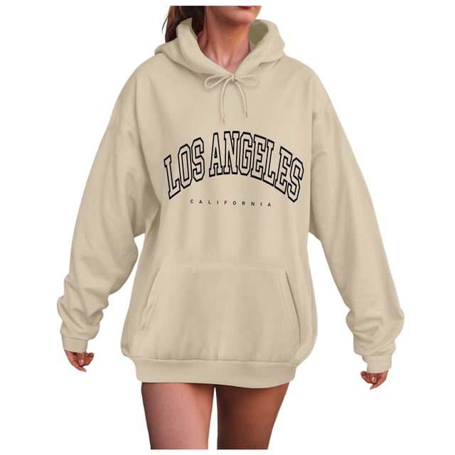 Ccpelsie Chandail à Capuchon pour Femmes Décontracté à Manches Longues, Chandails à Capuchon Stylés avec Multiples Poches pour la Randonnée, Activités de Plein Air (Beige, TG)