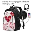 thumbnail image 2 of Easygdp Textured Heart Abstract Art Mochila para Laptop de Viaje con Puerto USB, Mochila para Laptop con Puerto de Carga USB para Mujeres y Hombres, 2 of 7