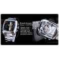 thumbnail image 3 of Mens Automatic Analog Oblong Date Silver Stainless Steel Wrist Watch Business Luminous Watch, 3 of 11