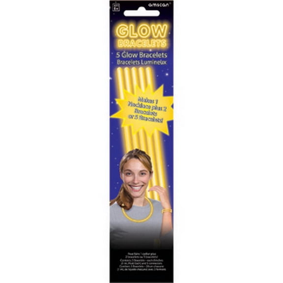 Amscan 315815.09 Glow Sticks/ Bracelets -Yellow