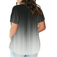 thumbnail image 3 of Brnmxoke Plus Size Tops for Women Summer Short Sleeve Sexy V Neck Gradient Print T-Shirts Tunic Casual Loose Soft Tee Shirt L-5XL Black,XXXXL, 3 of 5
