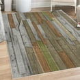 thumbnail image 1 of Rustic Decorative Rug, Grunge Wood Planks Barn House Door Nails Country Farm House Life Theme Layout, Quality Carpet for Bedroom Dorm and Living Room, 6 Sizes, Blue Grey, by Ambesonne, 1 of 4