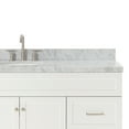 thumbnail image 4 of Ariel Hamlet 67 Inch Single Oval Sink Vanity With Carrara White Marble Countertop W/ 1.5 Edge In White, 4 of 11