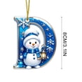 thumbnail image 2 of Clearance Cute Snowman Letter D Personalized Christmas Ornaments, Christmas Tree Decorations, 2D Christmas Tree Pendants for Xmas Tree Decor, 2 of 7