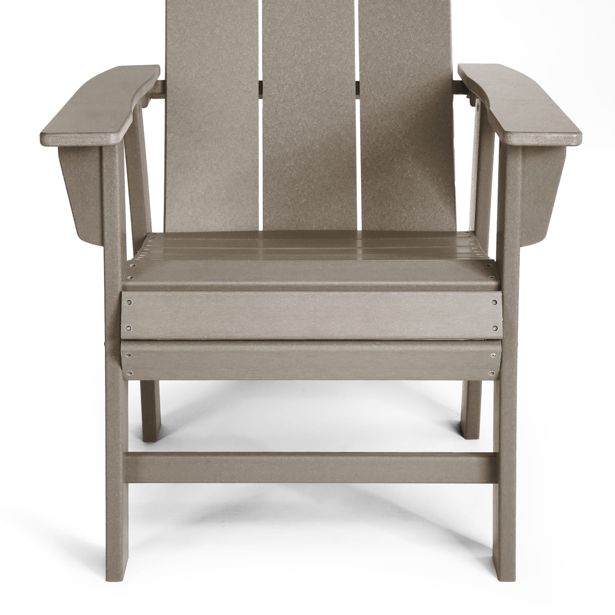 WestinTrends Ashore Outdoor Patio HDPE Plastic Modern Adirondack Dining Chair, Weathered Wood