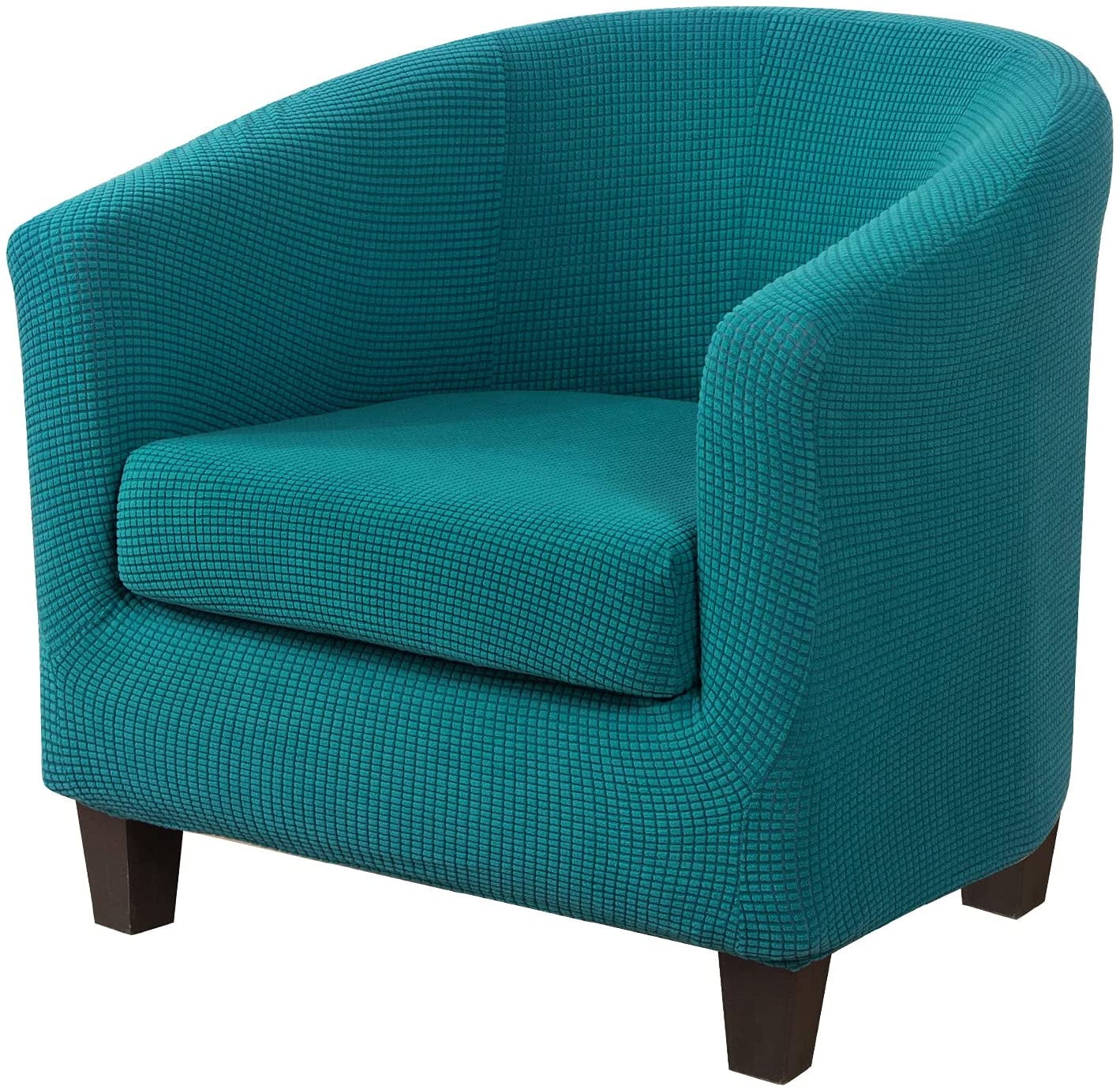 TOPCHANCES Jacquard Club Chair Slipcover with Cushion Cover, 2Piece