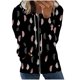 thumbnail image 2 of Pntutb moda mujer manga larga cremallera frente abierto suelta prendas de vestir exteriores blusa estampada abrigo Tops bolsillos blusa con capucha liquidación Pntutb Pntutb-6447, 2 of 5