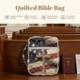 thumbnail image 6 of ZUXONGSY Cross American Flag Print Bible Case for Women Quilted Bible Carrier Lightweight Handbag with Pen Slots Christian Gift for Essentials, 6 of 7