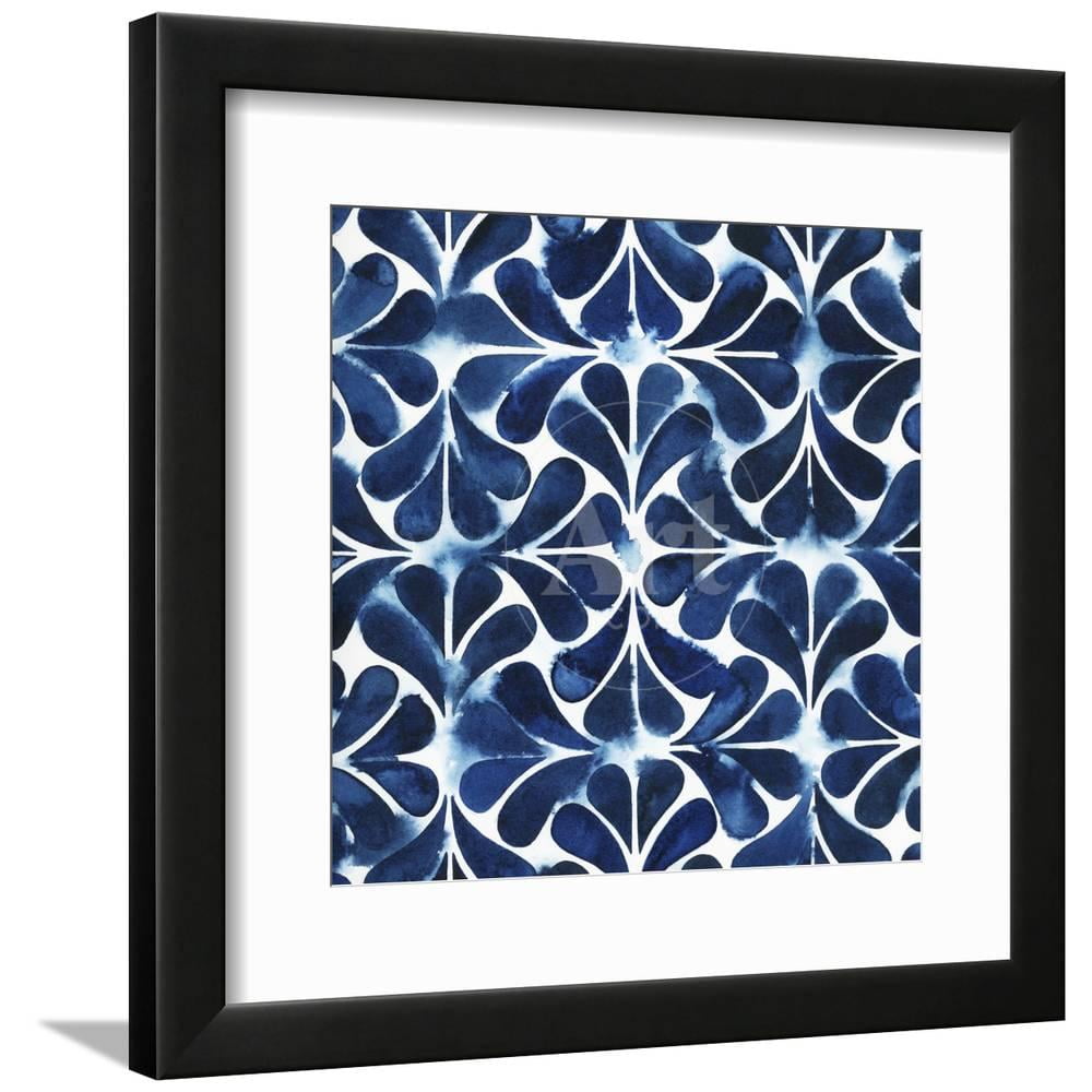 Cobalt Watercolor Tiles III, Framed Art Print Wall Art by Grace Popp Sold by