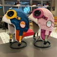 thumbnail image 4 of Winter Hat for Kids Retro Pilot Style Fleece Lined Ear Flap Hat Motorcycle Riding Cap, Pink, 4 of 4