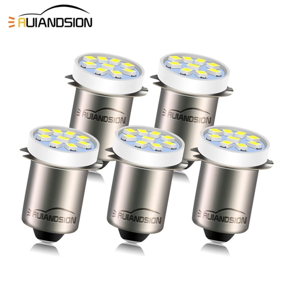 Ruiandsion P13.5S Mini LED Bulb, 6V 0.36W 300LM 6000K Daylight Non-Polarity, for Flashlight Portable Light, 5-Pack