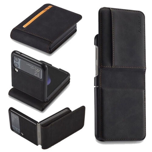 Samsung Galaxy Z Flip 4 Forwenw Wallet Leather Credit Card Holder Flip Case Cover