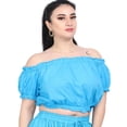 thumbnail image 4 of Wevez Women's Off-Shoulder Cotton Casual Crop Tops, 4 of 4