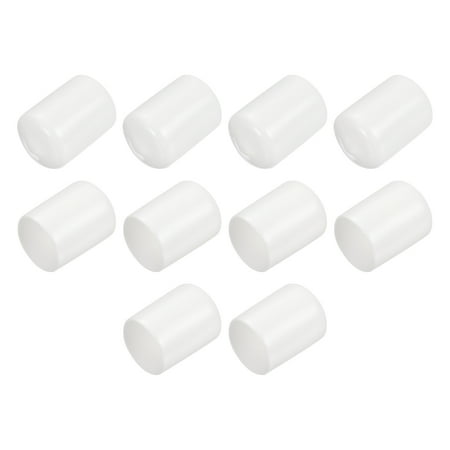 

10pcs Rubber End Caps 15mm ID Vinyl Round End Cap Cover Screw Thread Protectors White