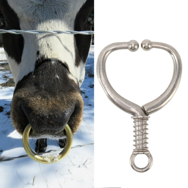 Nez de Bétail Pince Sphérique Durable en Acier Inoxydable Traction Ferme de Vaches
