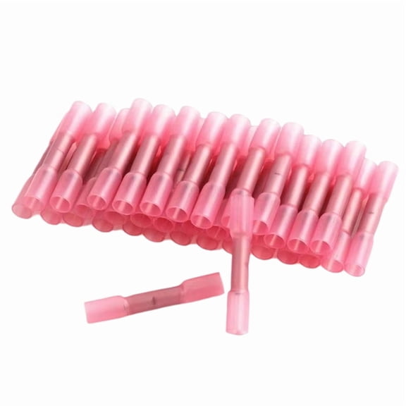 100PCS Heat Shrink Connectors Insulated Waterproof Crimp Terminals Seal Butt Electrical Wire Connector 26-10 AWG B