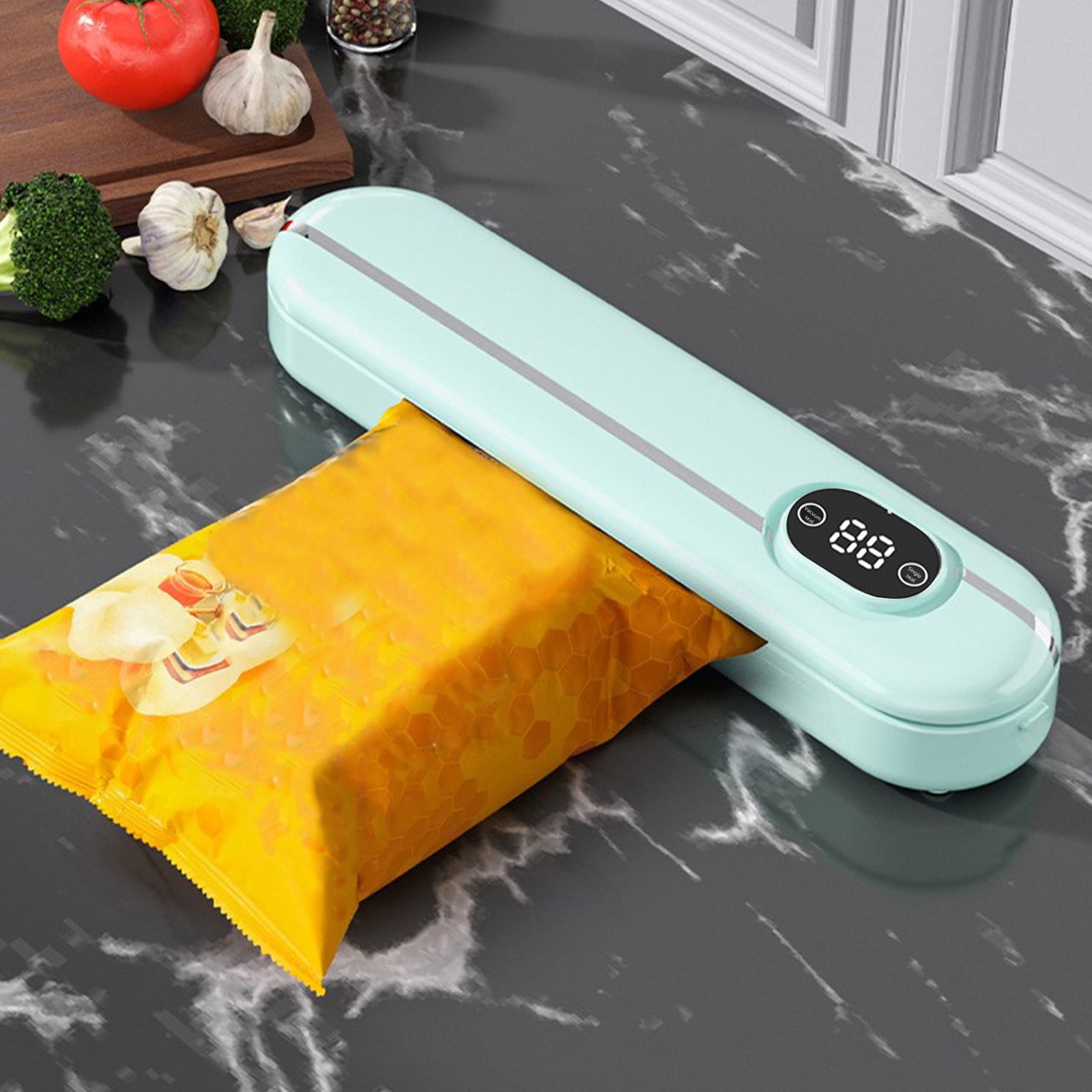 Gnmfd Vacuum Sealer Machine for Food Preservation, Automatic Food Vacuum Packing System, Keep Fresh 5X Longer, Continuous Sealing for Kitchen Storage, Meal Prep, Home and Holiday Cooking