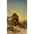 thumbnail image 2 of Hermann David Salomon Corrodi 12x18 Black Ornate Wood Framed Double Matted Museum Art Print Titled - Evening Prayers Outside Jerusalem, 2 of 5