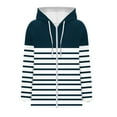 thumbnail image 4 of Aboser Womens Zip Up Hoodies Long Sleeve Fashion Sweatshirt Loose Fit Striped Hooded Sweatshirts Fleece Y2K Hoodie Jackets 2026 Preppy Fall Winter Clothes Navy XL, 4 of 5