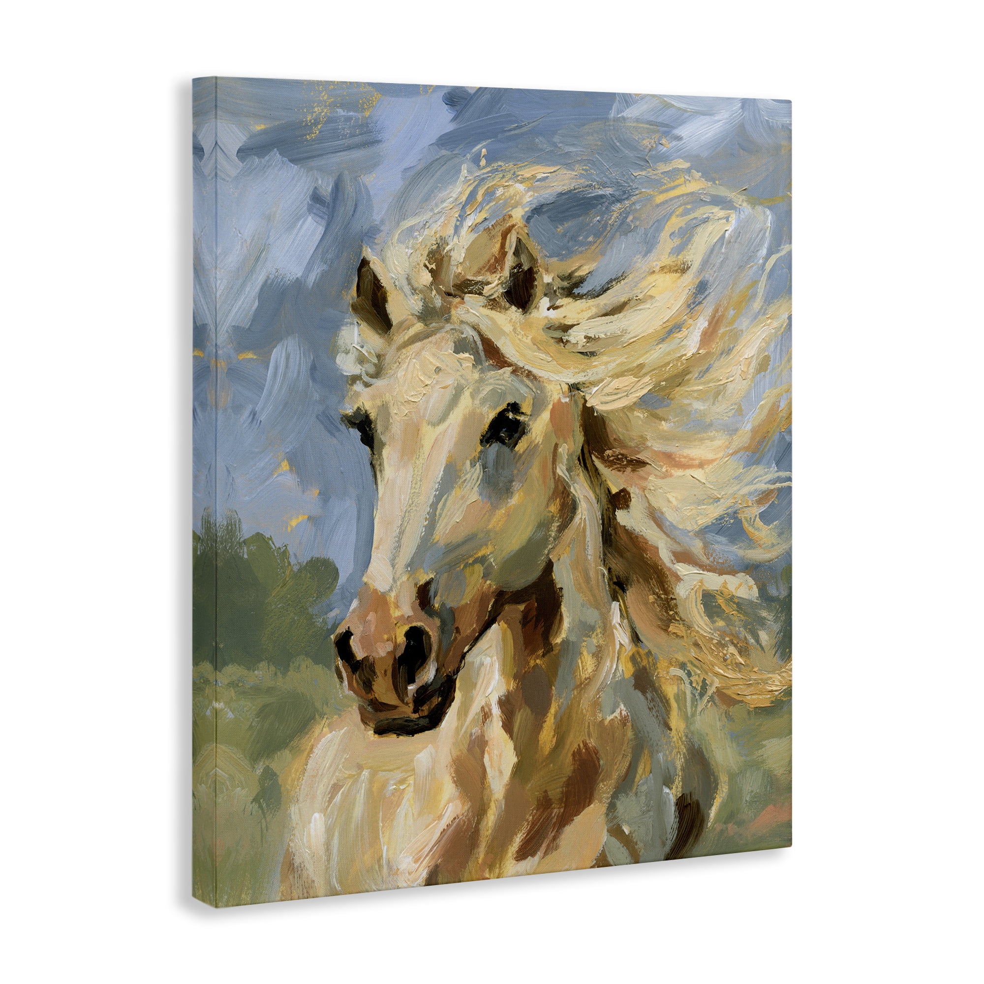 Stupell Industries Windswept Horse Mane Animals Painting Wrapped Canvas Art Print Wall Art, 16 x 20