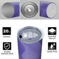 thumbnail image 4 of 20oz Stainless Steel Skinny Tumbler with Telescopic Straw, Vacuum Insulated Slim Travel Cup, 360° Full Wrap Printed, Colorful Aurora Print, 4 of 6