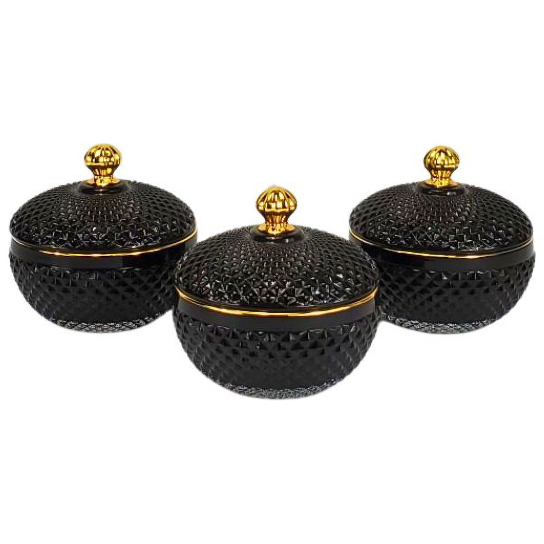 4 Oz Small Black/Gold Vanity Candle Glass Empty Candle Making Jar Candle Vessels For DIY Candle-Making Projects (Box of 12) FREE SHIPPING