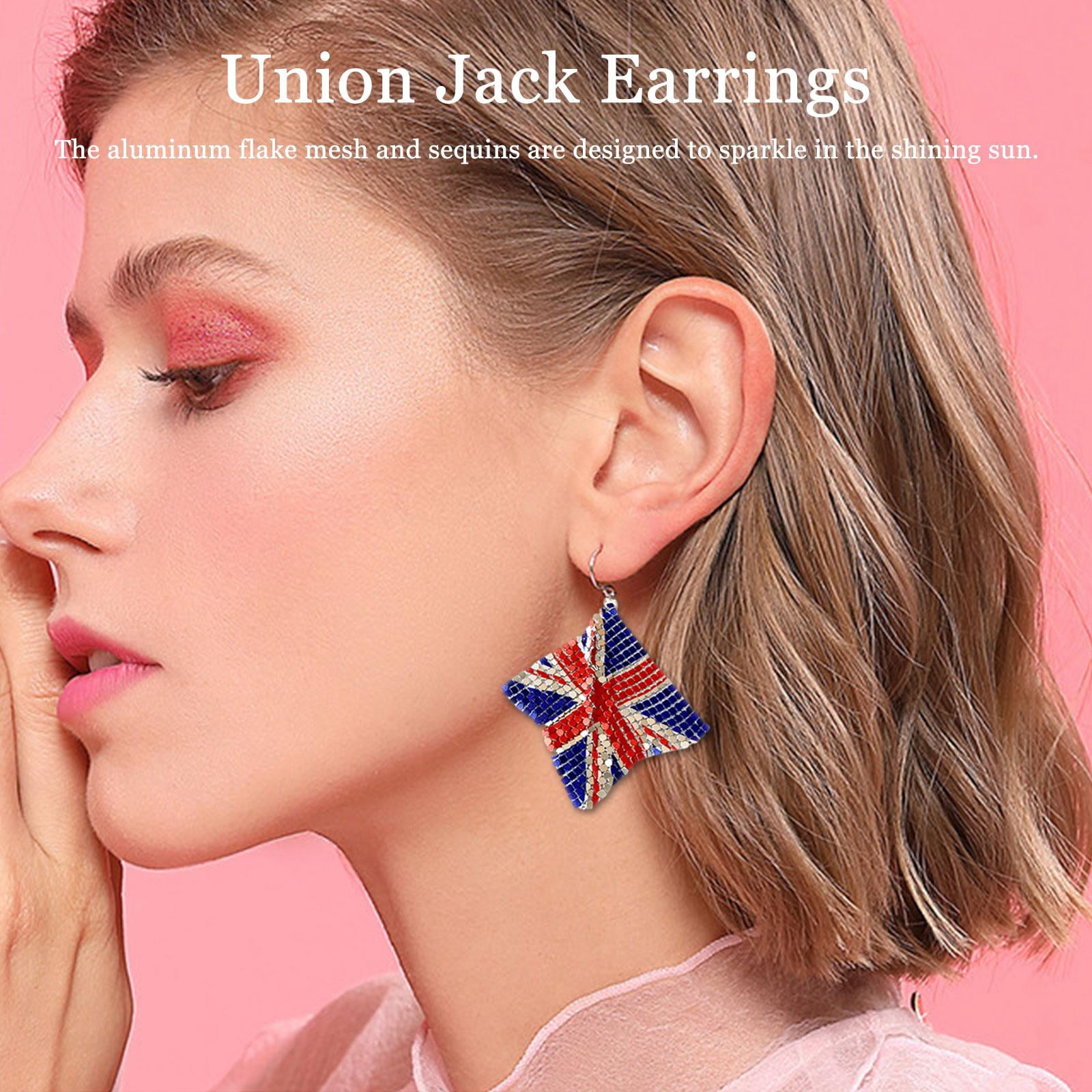 Colorful British Flag Earrings Diy Craft Jewelry Making Accessories T4B0