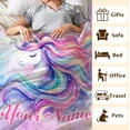thumbnail image 2 of Custom Unicorn Blanket with Name, 50 x 40 Inches Soft Fuzzy Animal Blanket for Girls, Unicorn Lovers, Cozy Blanket, Warm Flannel Throw Blanket Bed Room Decor, Camping, Travel, Chair, 2 of 6
