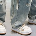 thumbnail image 5 of NOLDARES Baggy Jeans for Men Y2K Streetwear Vintage Wide Leg Loose Fit Denim Pants Skater Carpenter Jeans,Navy,15-16 Y, 5 of 7
