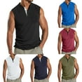 thumbnail image 3 of Men Summer Sports Loose Sleeveless Vest Solid Simple Waistcoat Bottoming Shirt, 3 of 8